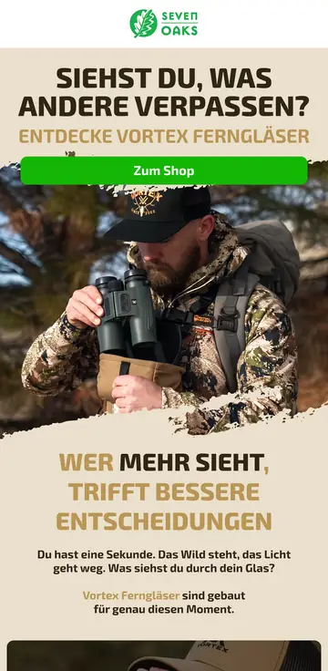 E-Mail-Design Seven Oaks: Sortiment Vortex Ferngläser