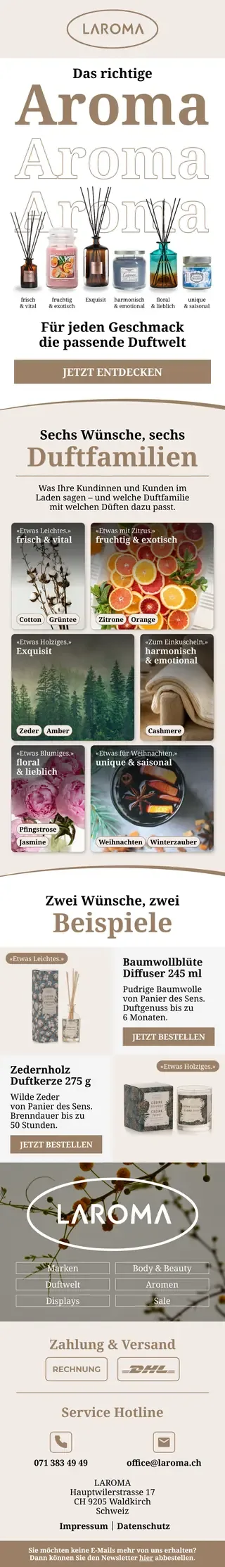 Newsletter von LAROMA