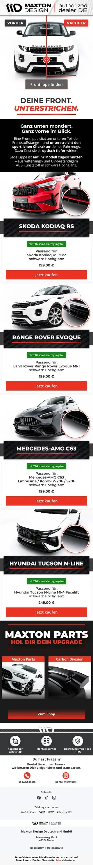 Newsletter von Maxton Design