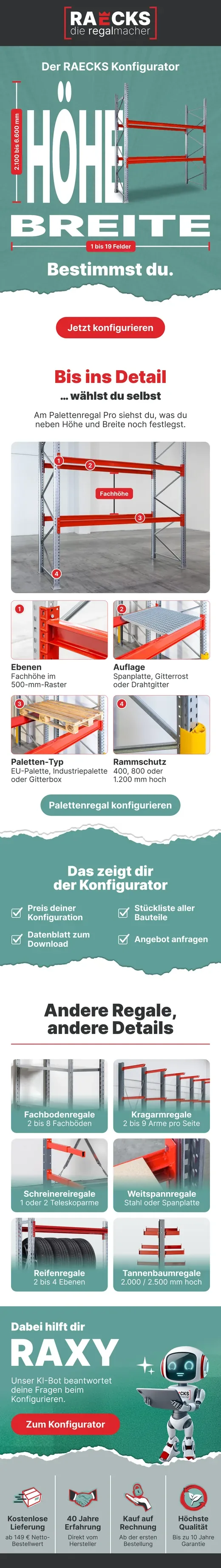 Newsletter von RAECKS: Konfigurator
